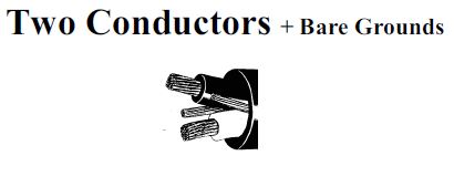 Two conductors + bare grounds g type ppe 600/2000 volts cable