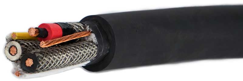 High voltage cable - durable electric power cable for industrial, military, and utility use